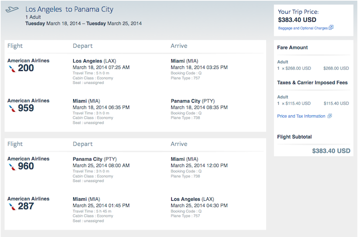 Central American Fare of the Day: Los Angeles to Panama City $384 round ...