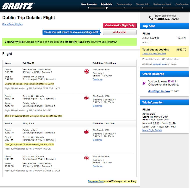 NYC to Dublin $741 round-trip, for late spring travel