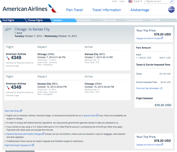 Chicago to Kansas City $79 round-trip, nonstop