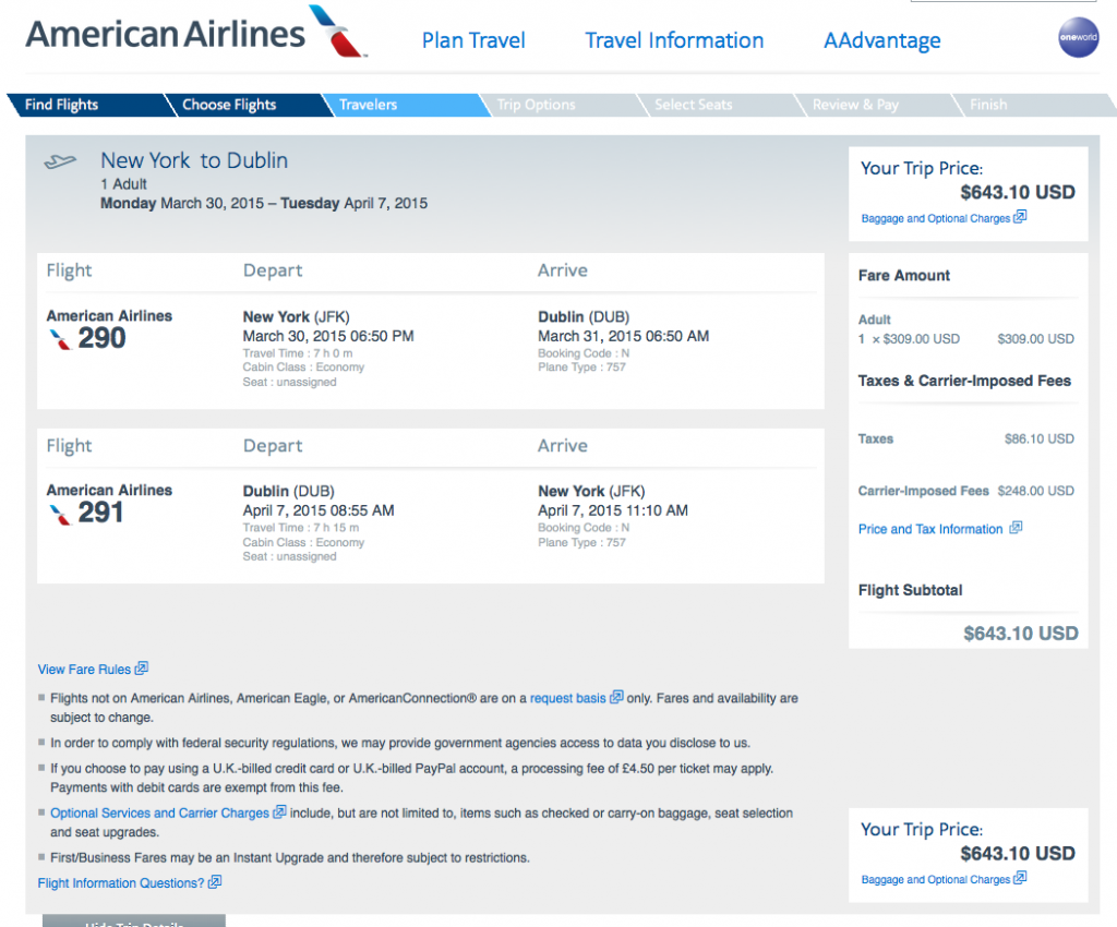 New York to Dublin $644 Round-Trip, Nonstop, for Spring/Fall Travel