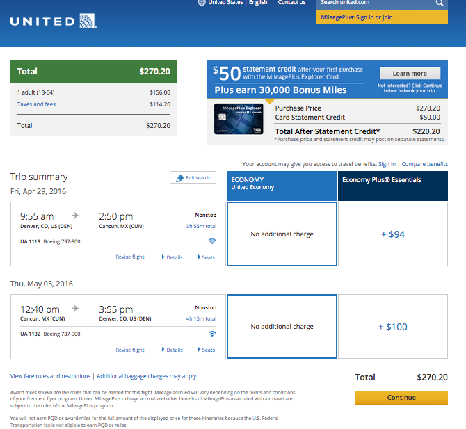 Denver to Cancun $271 Round-Trip, Nonstop, on United