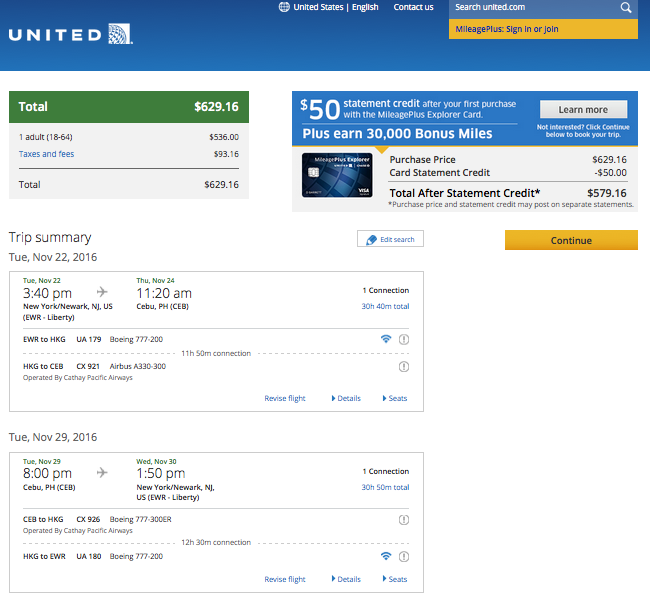 Newark to Cebu $630 Round-Trip for Late Summer/Fall Travel