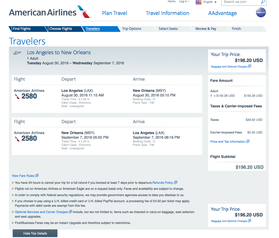 Los Angeles to New Orleans $197 Round-Trip, Nonstop, on American Airlines