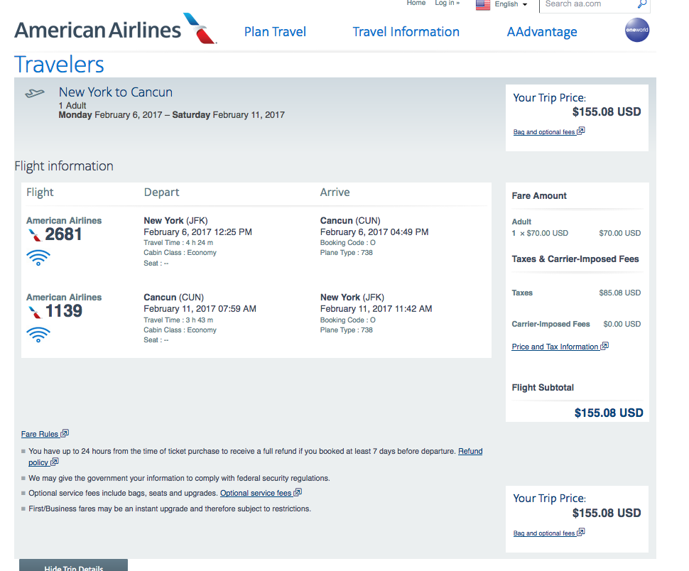 New York To Cancun $156 Round-trip, Nonstop, On American Airlines