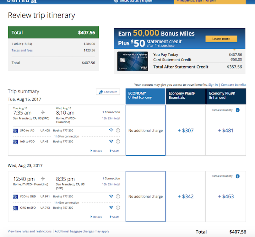 San Francisco to Rome $408 Round-Trip on United