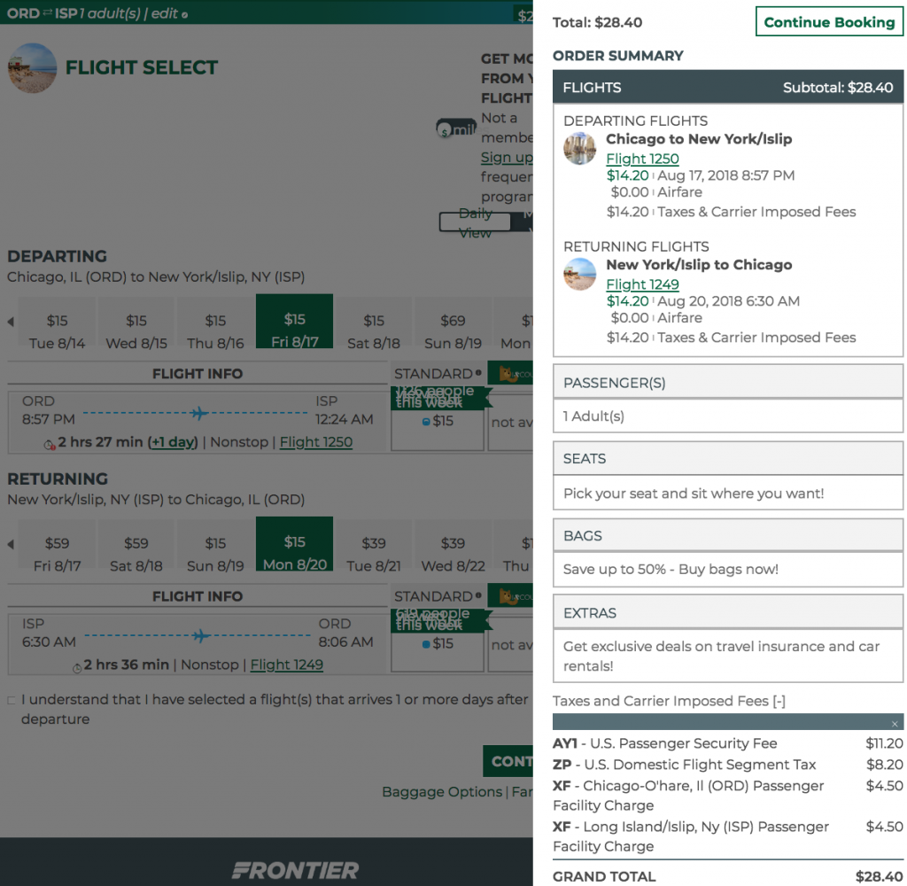 Penny Fares (plus tax) on Frontier; Fares Starting at 24 Roundtrip