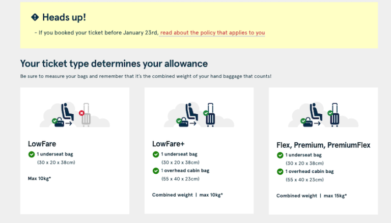 norwegian air baggage rules