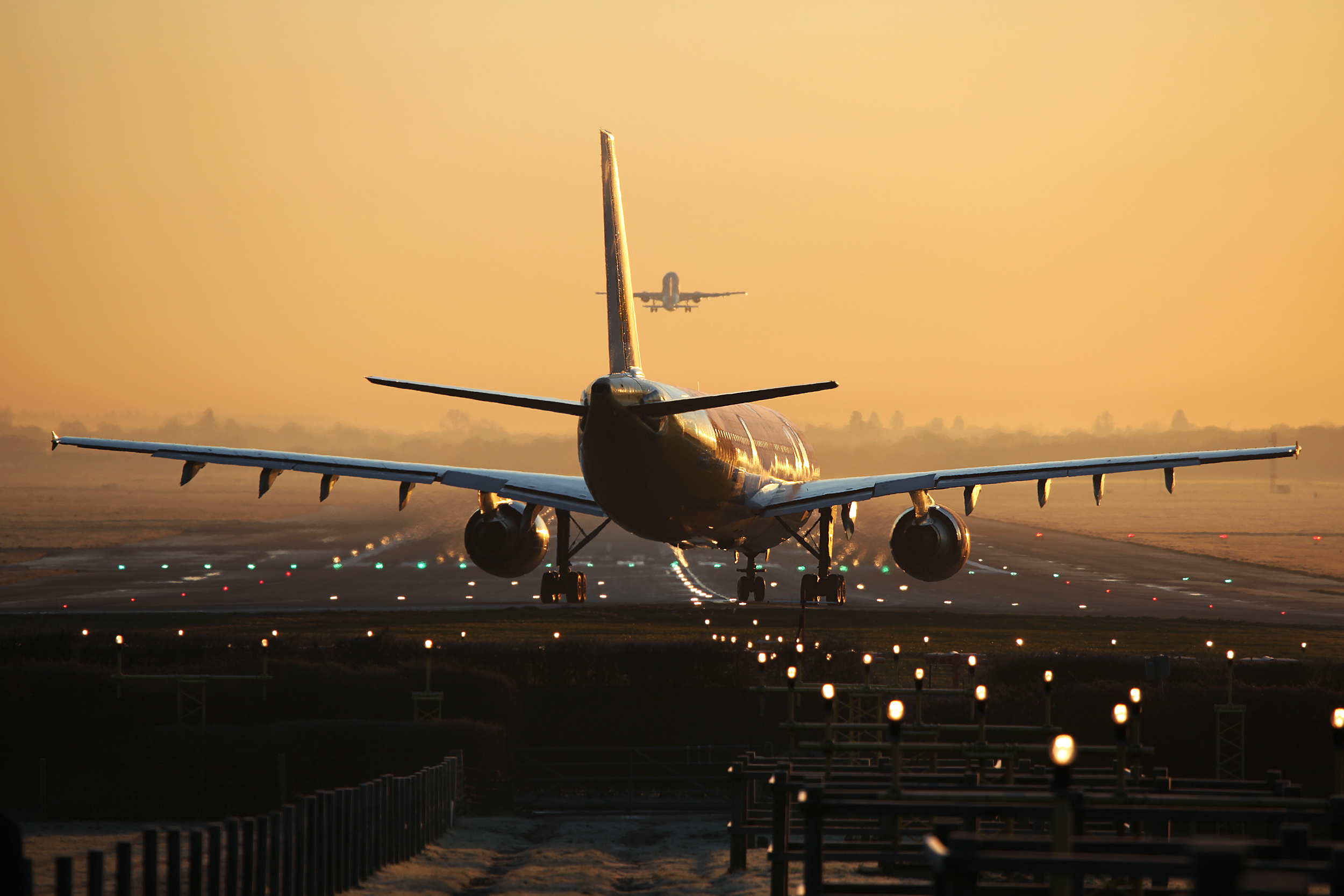 Country flight. Airplane on London.